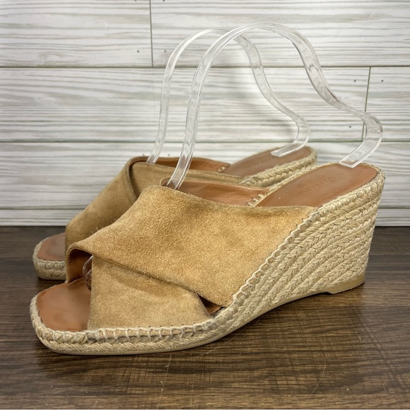 Vince Gaelan Square Toe Wedge Women’s Beige Shoes‎ - Women’s Size 9 (M) - Picture 1 of 11
